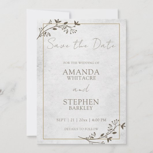 Budget Script Bruiloft Save the Date Kaart (Voorkant)