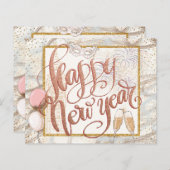 BUDGET Script Champagne Balloons Happy Nieuwjaar (Voorkant / Achterkant)