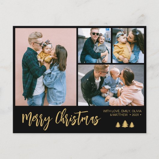 Budget Script Collage Pine Kerstfeestdag brochure (Voorkant)