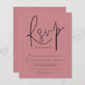 Budget Script Dusty Roos Wedding RSVP (Voorkant / Achterkant)
