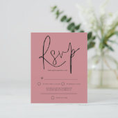Budget Script Dusty Roos Wedding RSVP (Staand voorkant)