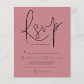 Budget Script Dusty Roos Wedding RSVP (Voorkant)