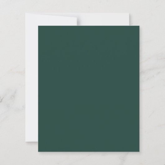 Budget Script Emerald Green Wedding Invitation (Achterkant)