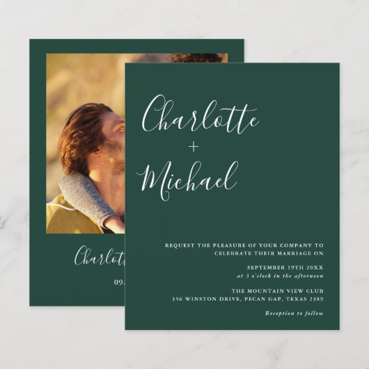 Budget Script Emerald Photo Weddenschap (Voorkant / Achterkant)