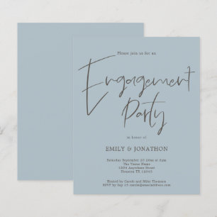 Budget Script Engagement Party Dusty Blue Uitnodig