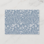 Budget Script Floral Dusty Blue Wedding RSVP Informatiekaartje (Achterkant)