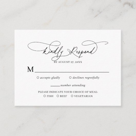 Budget Script Floral Dusty Blue Wedding RSVP Informatiekaartje (Voorkant)