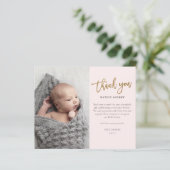 Budget Script Foto Baby Bedanktkaart (Staand voorkant)