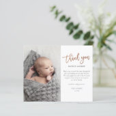 Budget Script Foto Baby Bedanktkaart (Staand voorkant)