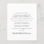 Budget Script Foto Bruiloft Receptie uitnodiging (Achterkant)