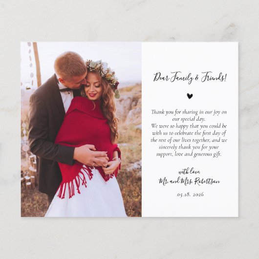 Budget Script Foto Collage Bruiloft Dank u Flyer (Achterkant)
