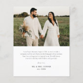 Budget Script Foto Huwelijk Dankkaart (Achterkant)