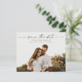Budget Script Foto Huwelijk Save the Date Kaarten (Staand voorkant)