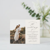Budget Script Foto Ivoor Bruiloft Uitnodiging (Staand voorkant)