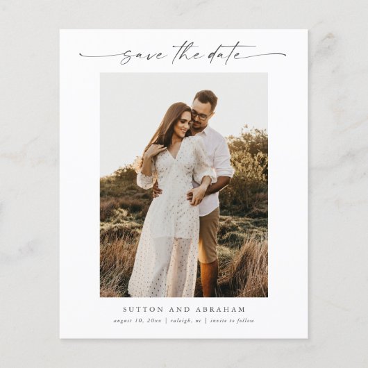 Budget Script Foto Minimale Bruiloft Bewaar de Dat (Voorkant)