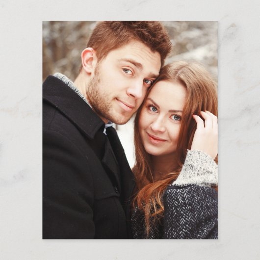 Budget Script Foto Winter bruiloft uitnodiging (Achterkant)