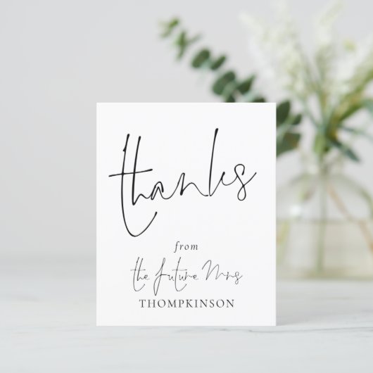 Budget Script Future Mrs. Vrijgezellenfeest Bedank (Staand voorkant)