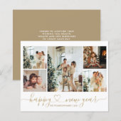 BUDGET Script Gold Gelukkig Nieuwjaar 5 Foto Vakan (Voorkant / Achterkant)