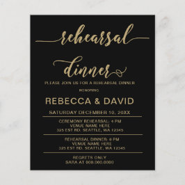 Budget Script Gold Rehearsal Dinner Invitation