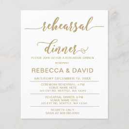 Budget Script Gold Rehearsal Dinner Invitation