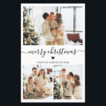 Budget Script Hart 3 Photo Collage Christmas Kaart<br><div class="desc">Budget Elegant Zwart-wit Modern Heart Script 3 Photo Collage Vrolijk Kerstscript Vakantie Dunne Kaart. Let op: dunner dan briefkaart! Deze feestelijke, minimale drie (3) foto vakantiekaart sjabloon is voorzien van een fotocollage, een beetje hart doodle en zegt Vrolijk kerstfeest! De "Merry Christmas" begroetingstekst is geschreven in een prachtige zwarte handgeschreven...</div>