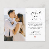 Budget Script Hart Foto Bruiloft Dank u Flyer (Voorkant)