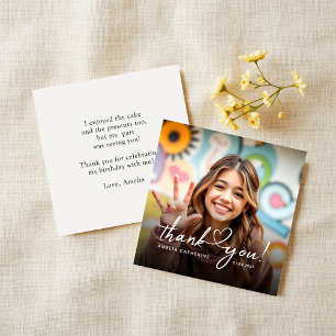 Budget Script Hart Foto Verjaardag Bedankt Notitiekaartje