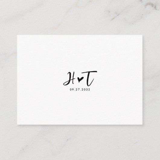 BUDGET Script Hart Monogram Bruiloft QR Code RSVP Informatiekaartje (Achterkant)