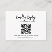 BUDGET Script Hart Monogram Bruiloft QR Code RSVP Informatiekaartje (Voorkant)