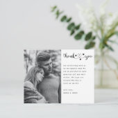 Budget Script Heart Photo Weddenschap Hartelijk da Briefkaart (Staand voorkant)