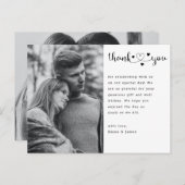 Budget Script Heart Photo Weddenschap Hartelijk da Briefkaart (Voorkant / Achterkant)