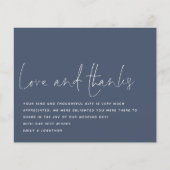 Budget Script Love Bedankt Photo Wedding Navy (Voorkant)