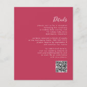 Budget Script Magenta QR Code Trouw Uitnodiging (Achterkant)