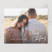 Budget Script Merry Kerstmis Foto Holiday Card (Voorkant)