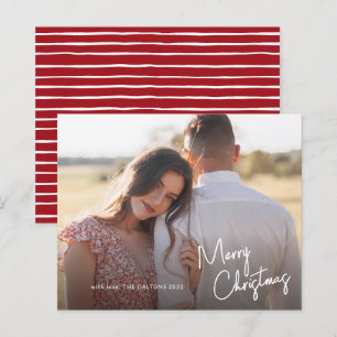 Budget Script Merry Kerstmis Foto Holiday Card