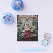 Budget Script Merry Kerstmis Foto Holiday Card Flyer (Enkel)