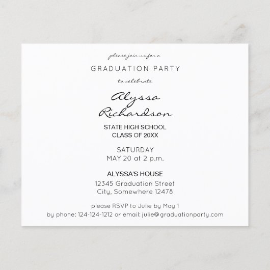 Budget Script Mod Photo Graduparty Flyer (Achterkant)