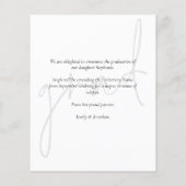 Budget Script Monochrome Afstudeeraankondiging (Achterkant)