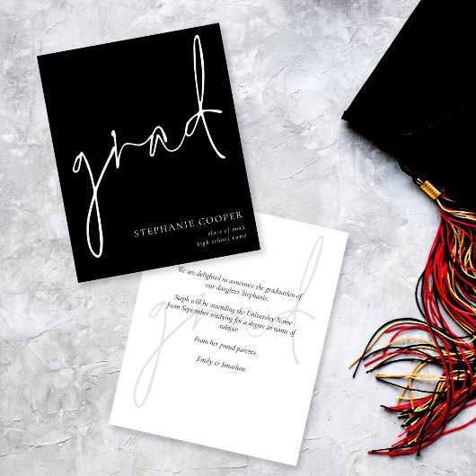 Budget Script Monochrome Afstudeeraankondiging