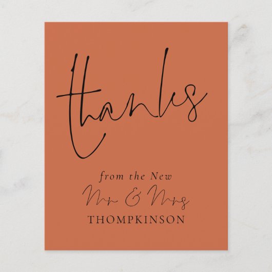 Budget Script New Mr. Wedding Terracotta Bedankt (Voorkant)