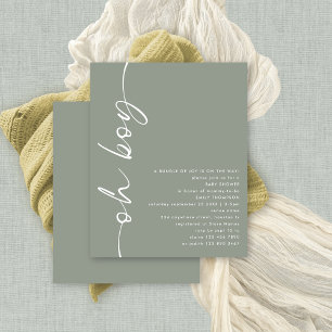 Budget Script Oh Boy Sage Baby shower