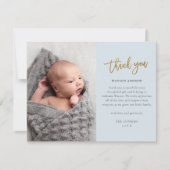 Budget Script Photo Baby Boy Dank u wel Bedankkaart (Voorkant)