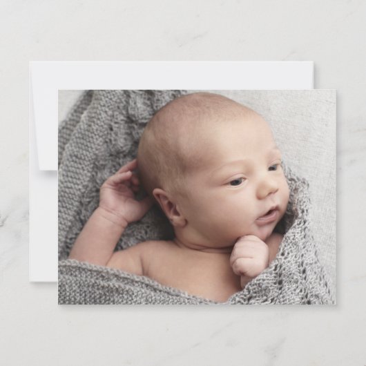 Budget Script Photo Baby Boy Dank u wel Bedankkaart (Achterkant)