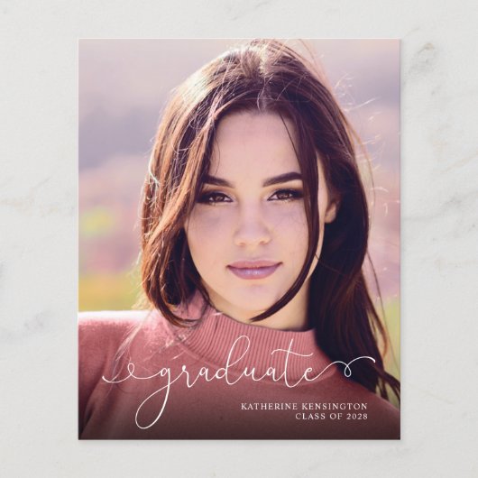 BUDGET Script Photo Burgundy Maroon Afstuderen (Voorkant)