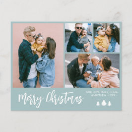 Budget Script Photo Collage Pine Kerstfeestdag Flyer