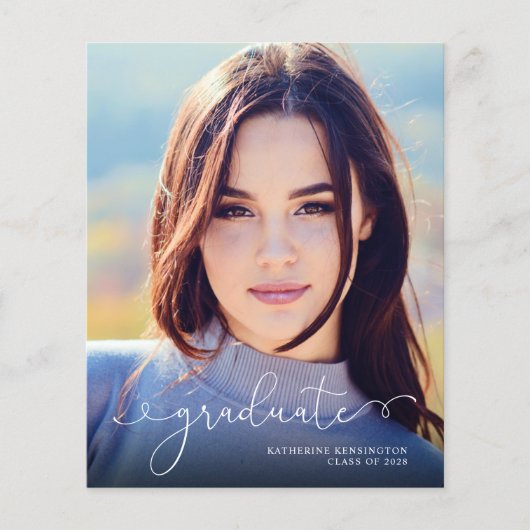 BUDGET Script Photo Navy Blue Afstuderen (Voorkant)