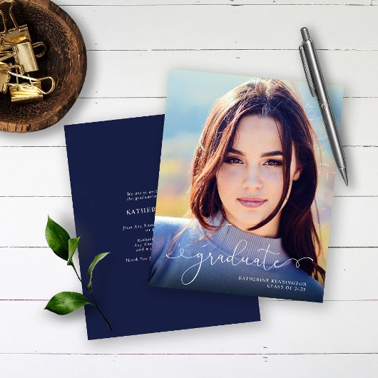 BUDGET Script Photo Navy Blue Afstuderen