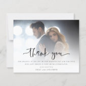 Budget Script Photo Overlay Weddenschap Bedankt (Voorkant)