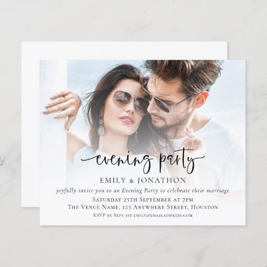 Budget Script Photo Overlay Wedding Evding Party (Voorkant / Achterkant)