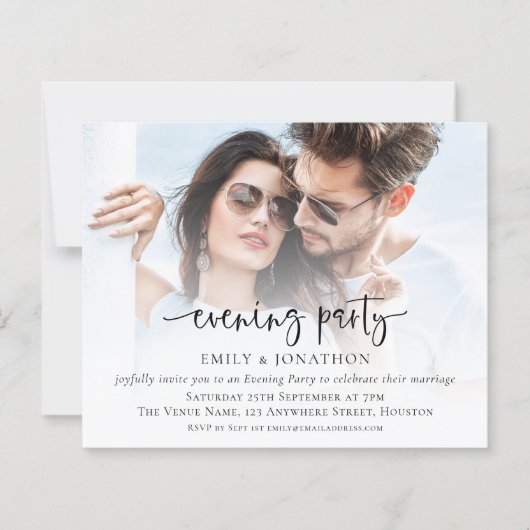 Budget Script Photo Overlay Wedding Evding Party (Voorkant)